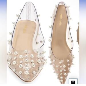 Cult Gaia Roxy Clear Pearl-Embellished Women's Shoes